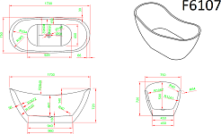 Frank Акриловая ванна 170х75 F6107 black/white – фотография-8